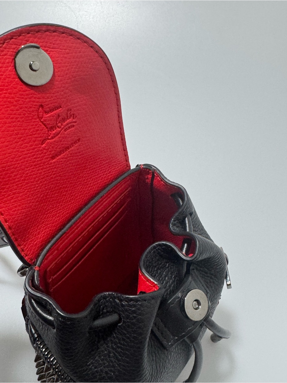 Christian Louboutin Explorafunk Backpack Mini Studded Black Red - Picture 8 of 10